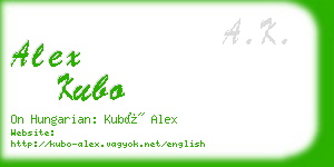 alex kubo business card